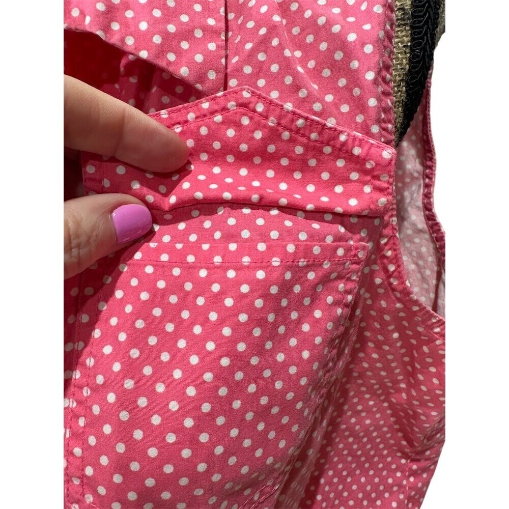 Rafaella Womens  Size 14 Pink & White Polka Dot Tie Waist Coquette Dainty - Picture 3 of 9